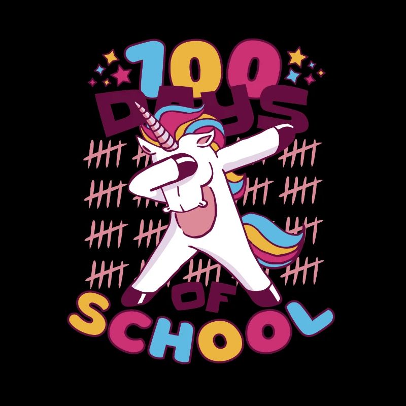 100e jour d’école Unicorn Teachers Headmaster Students