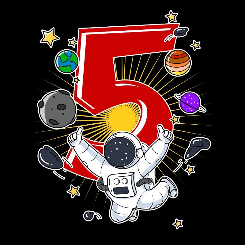 Astronaut 5 Years Space Rocket 5th Birthday