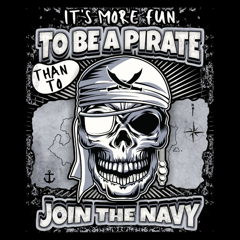 Laughing Pirate, Skull, Skull, Saying