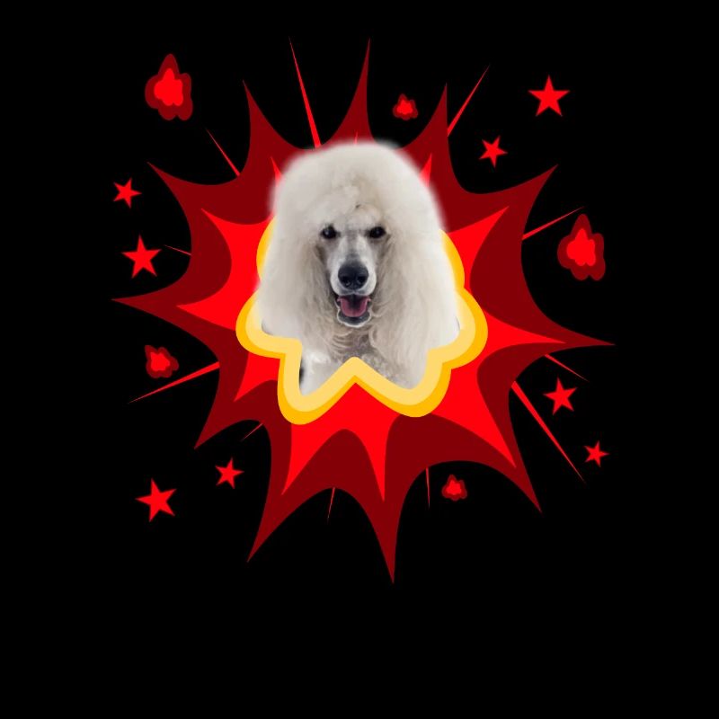 Conception de chien comique - Pow - Caniche