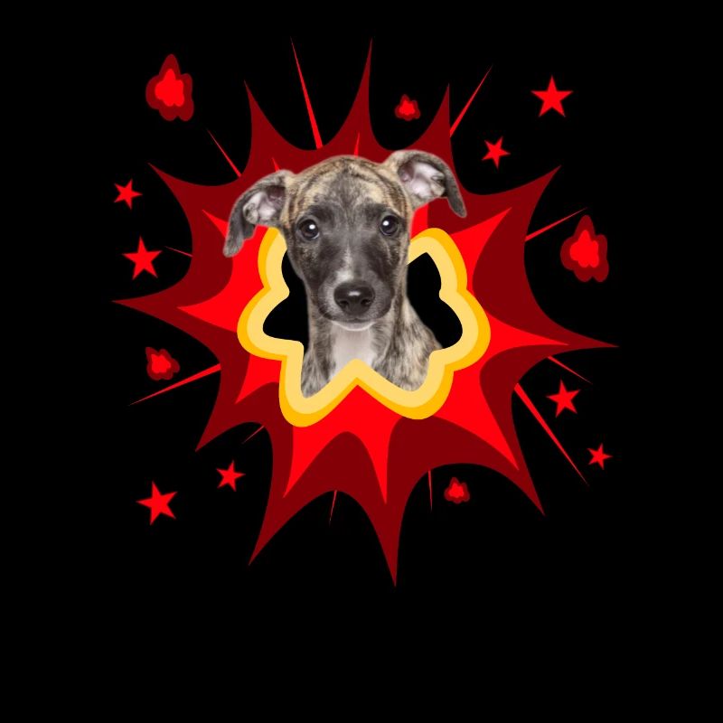 Comic Dog Design - Pow - Whippet