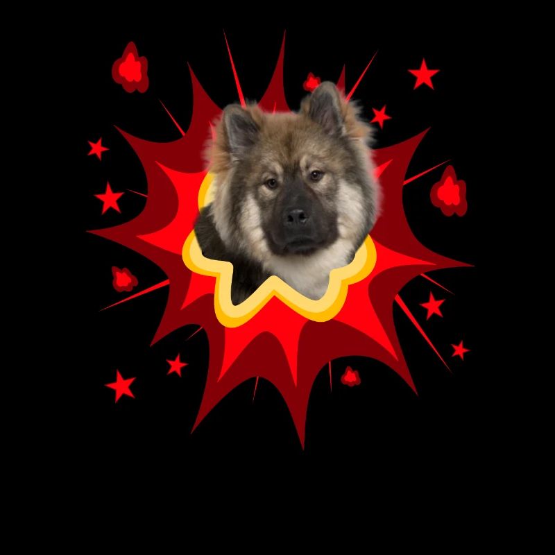 Conception de chien BD - Pow - Eurasier