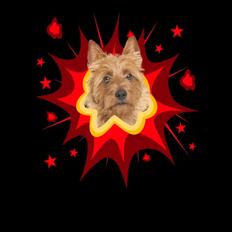 Conception de chien de bande dessinée - Pow - Terrier australien