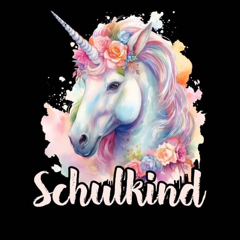 Einhorn Blumen Schulkind Einschulung 2023