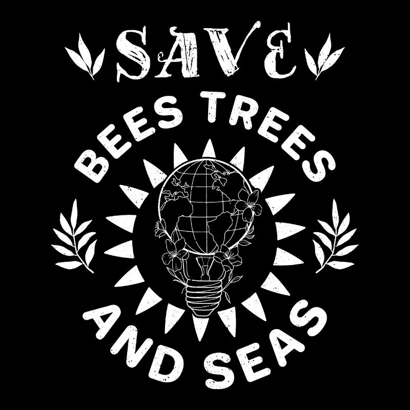 Save bees trees seas Erde Berge Globus Lampe