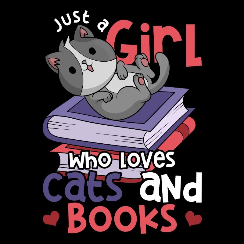 Leseratte Mädchen Katzen Geschenk Bücher Lesen