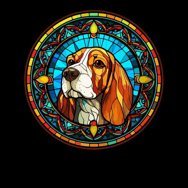 Funny Beagle lover with Artisan Style - Stained Gl