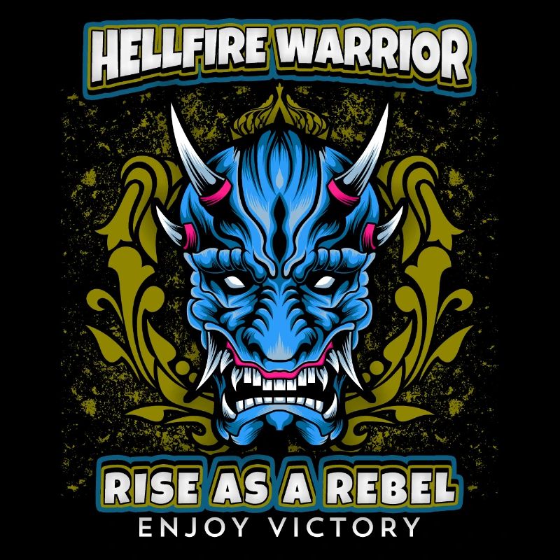 Teufel-Satan, Spruch Hellfire Warrior, Comic-Stil