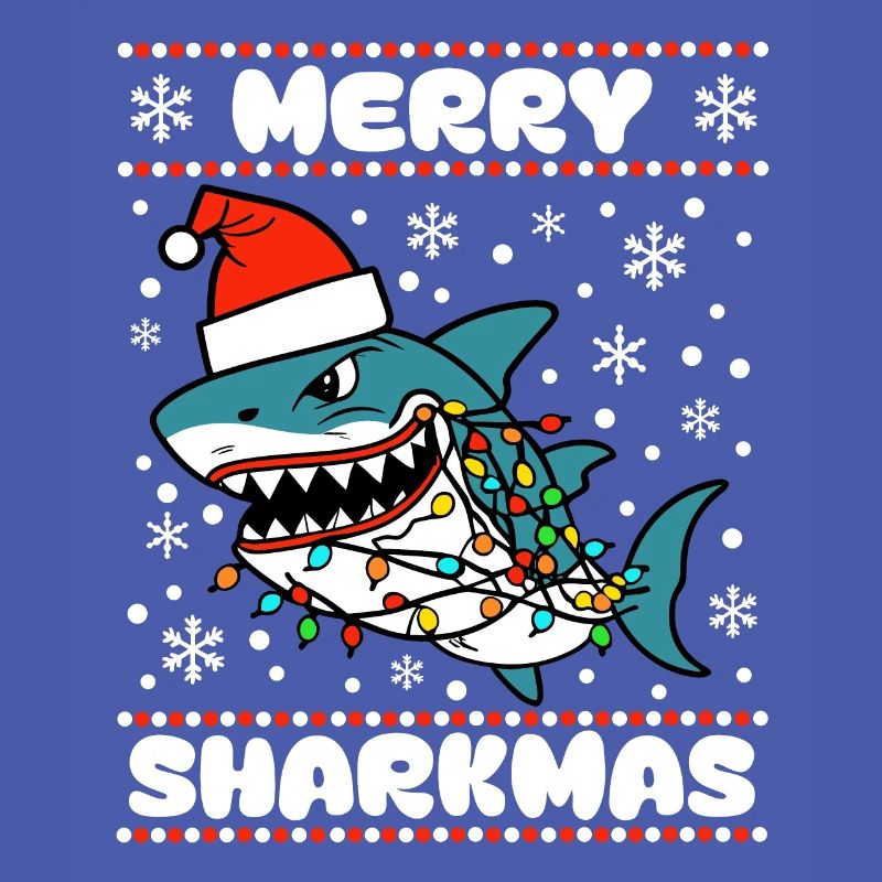 Merry Sharkmas Pull de Noël moche Shark Ocean