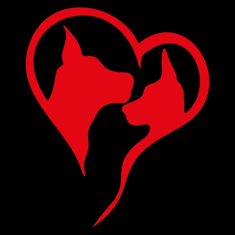 Fatmonkey Hunde Herz beste Freunde - red