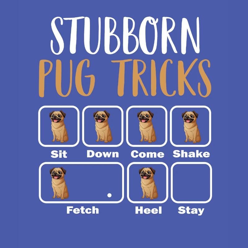 Hartnäckiger Mops Tricks Lustiger Mops Sagt Mops Besitzer Mops
