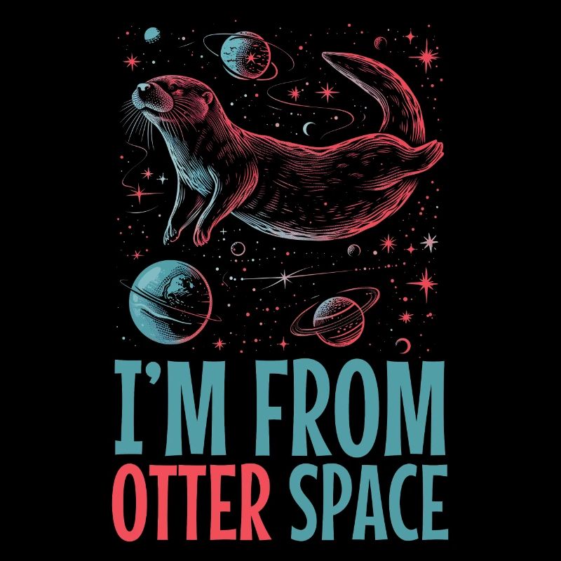 Otter Space Funny Otter Astronaut