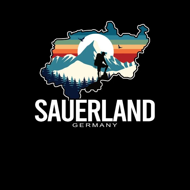 Sauerland Germany Retro Sunset