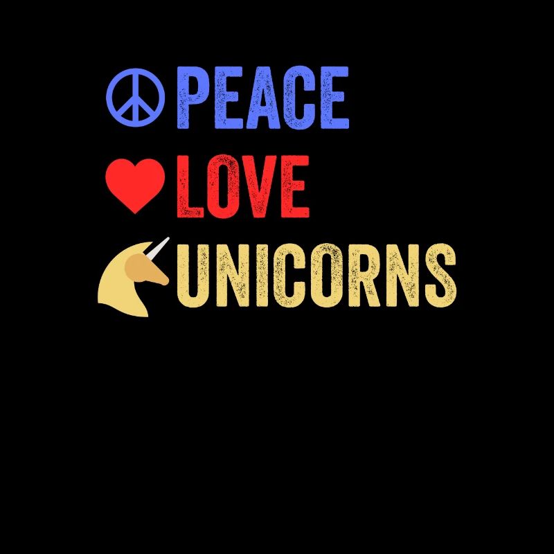 Peace Love Einhörner Cooler Regenbogen Magisches Einhorn
