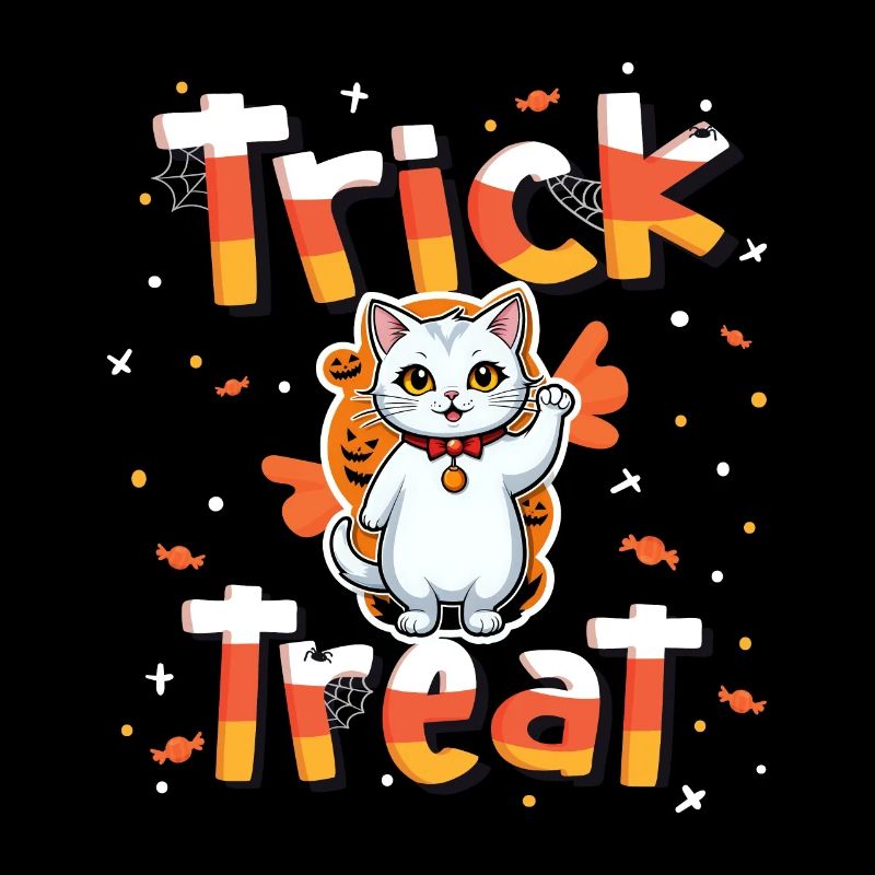 Liebenswerte Katze Süßes oder Saures Halloween