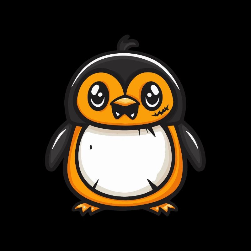 Pinguin Halloween Comic Lustig