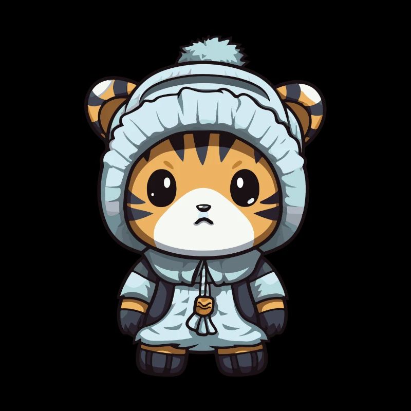 Tiger Winter Comic Cute
