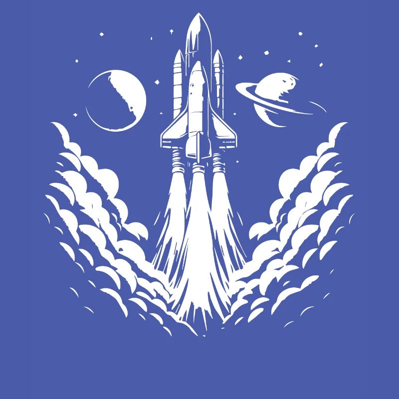 launching rocket, pixel art, outer space