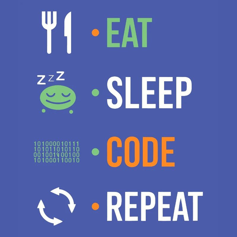 Eat, sleep, code, repeat.