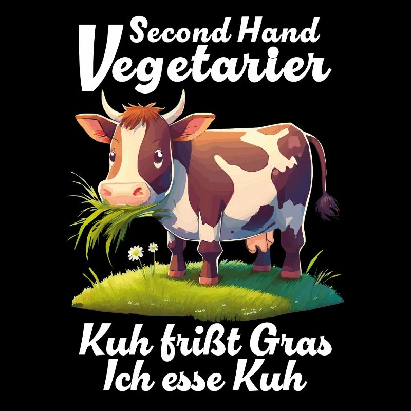 VEGETARIAN COW EATS GRASS