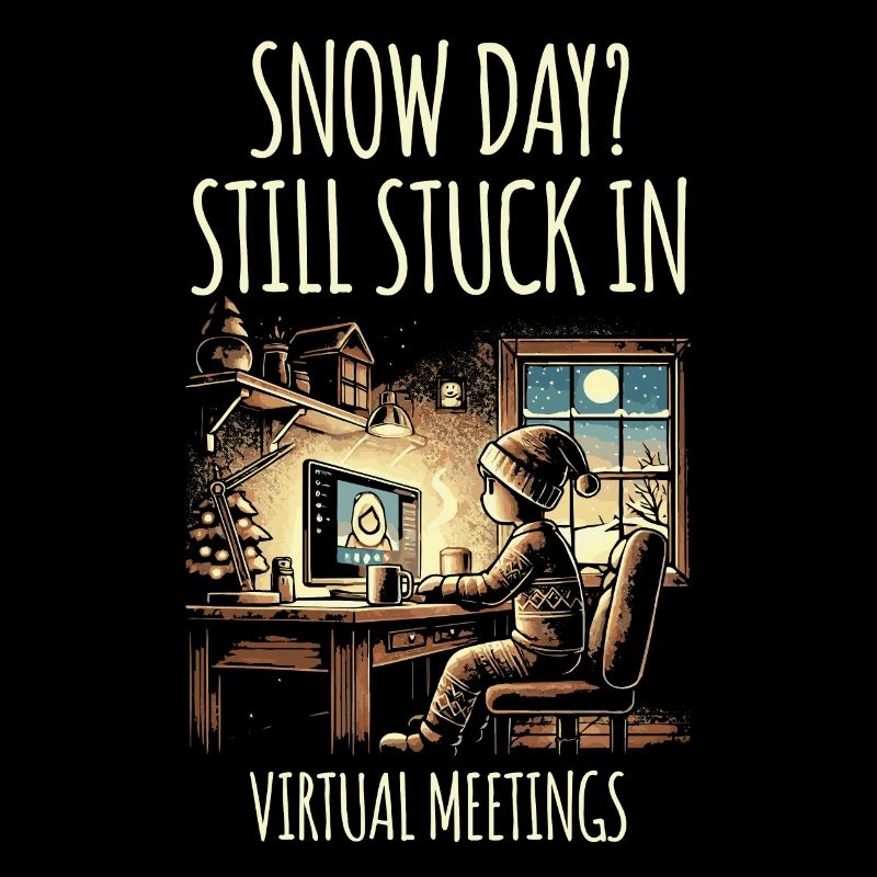 Snow Day is stuck in virtual meetings remote work