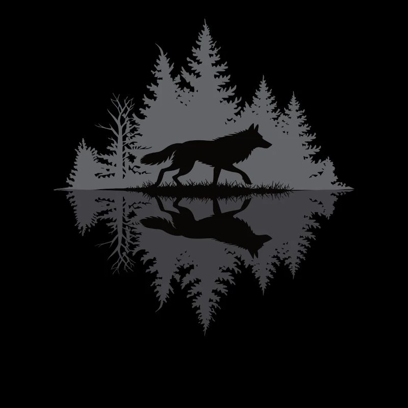 Wolf im dunklen Wald