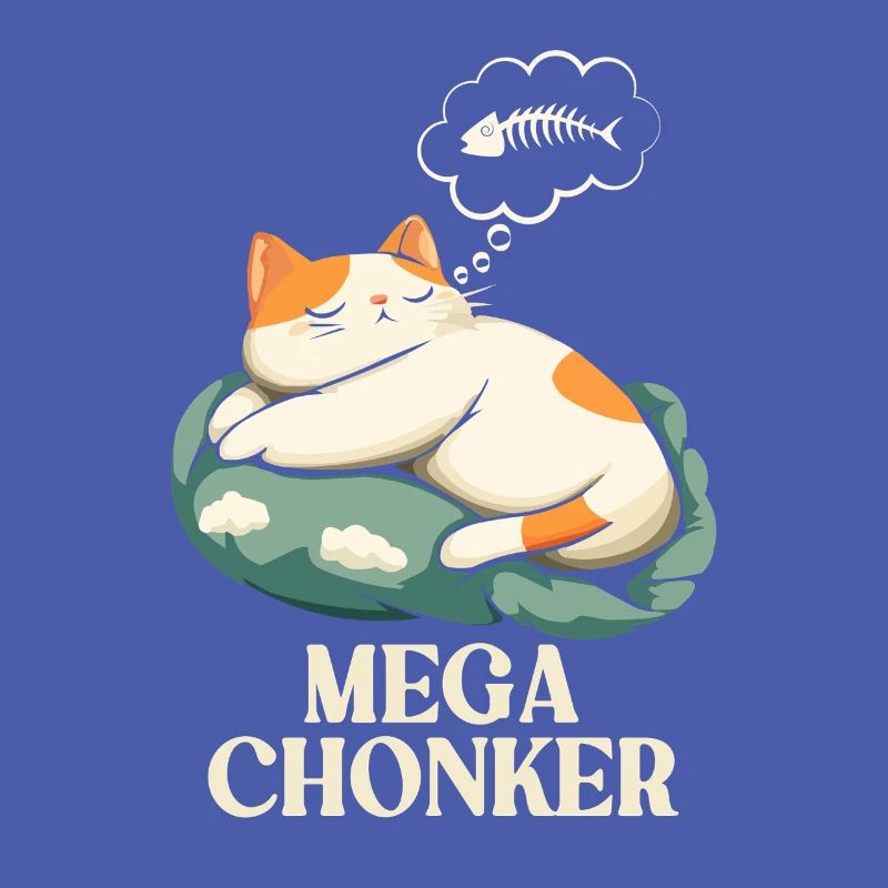 Mega Chonker Cat Thought Bubble Fish
