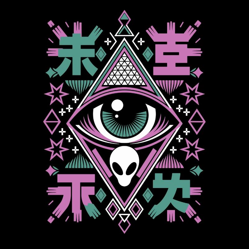 Mysterious Future Alien Eye Geometric Design
