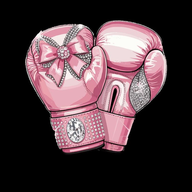 Gants de boxe roses élégants avec arc et