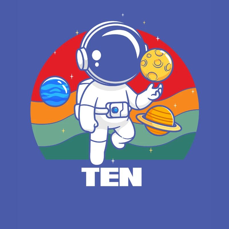 Astronaut Im Weltraum Mit Planeten