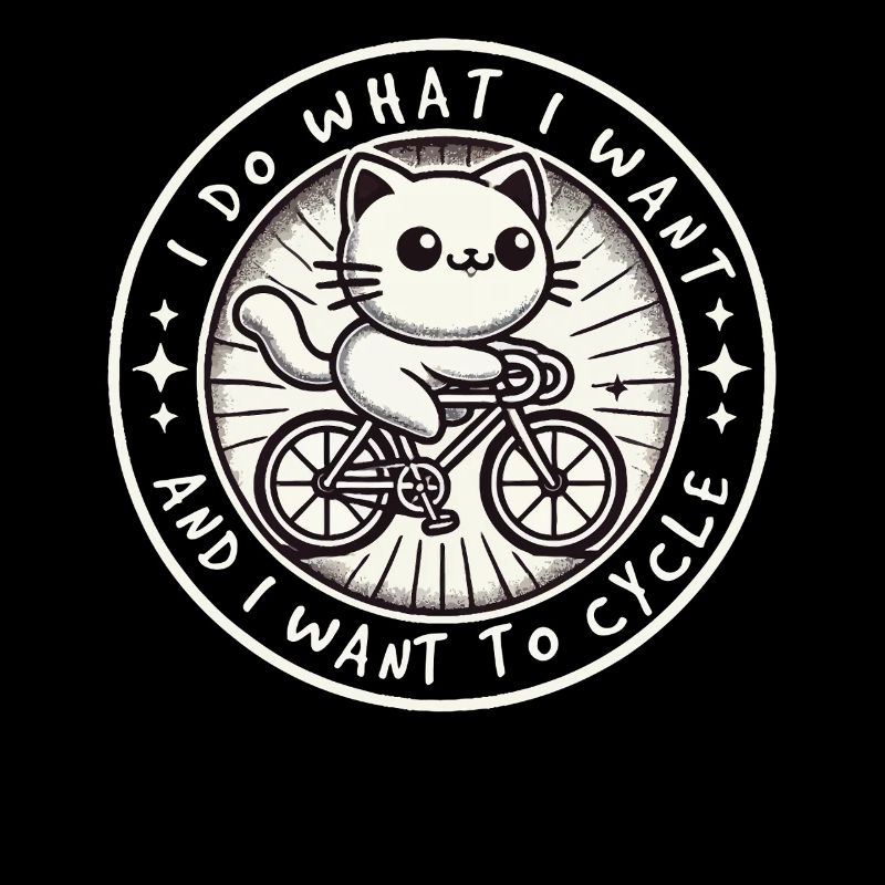 Funny Bicycle Cat with Clear Attitude