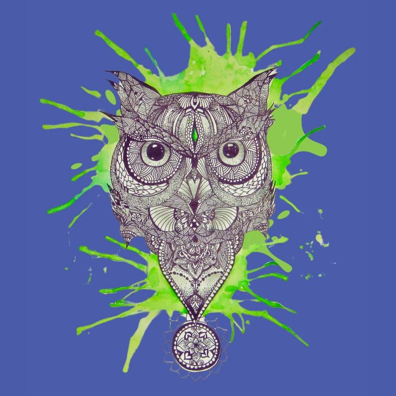 Mandala-Eule - Platsch