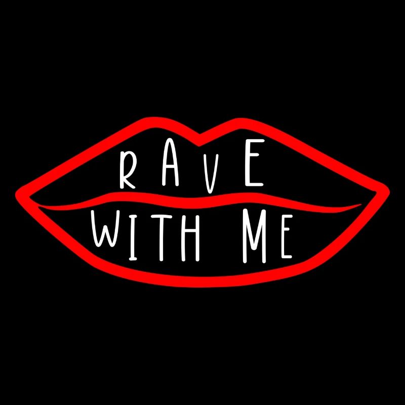 RAVE with me red lip logo