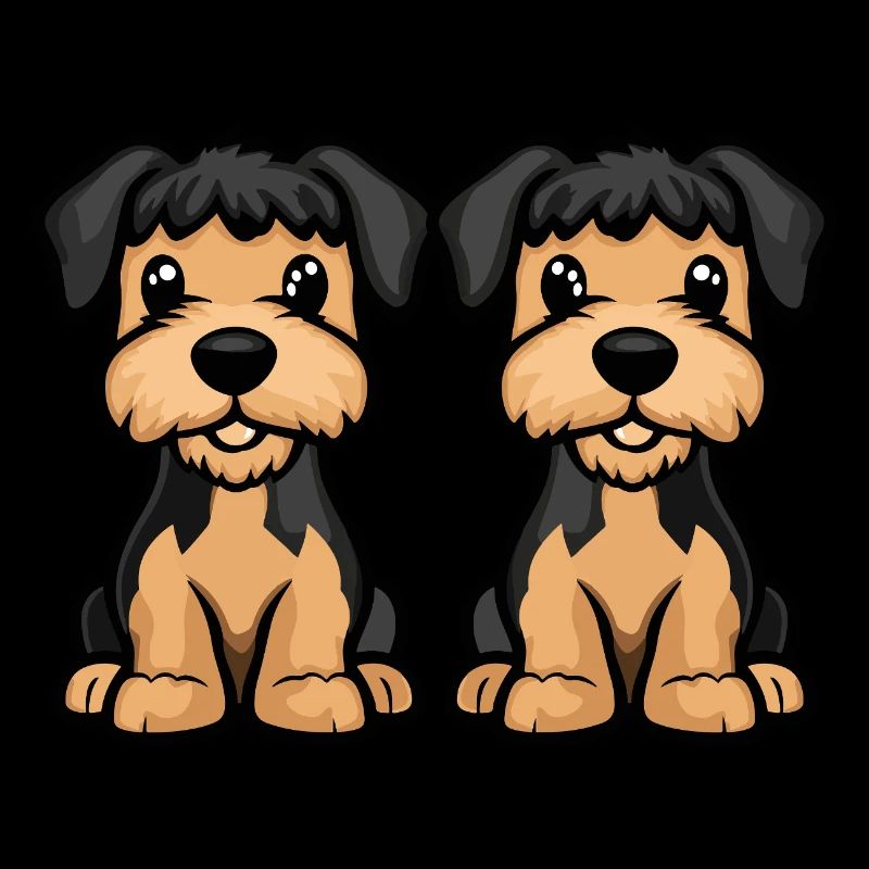 Airedale Terrier Hund Comic