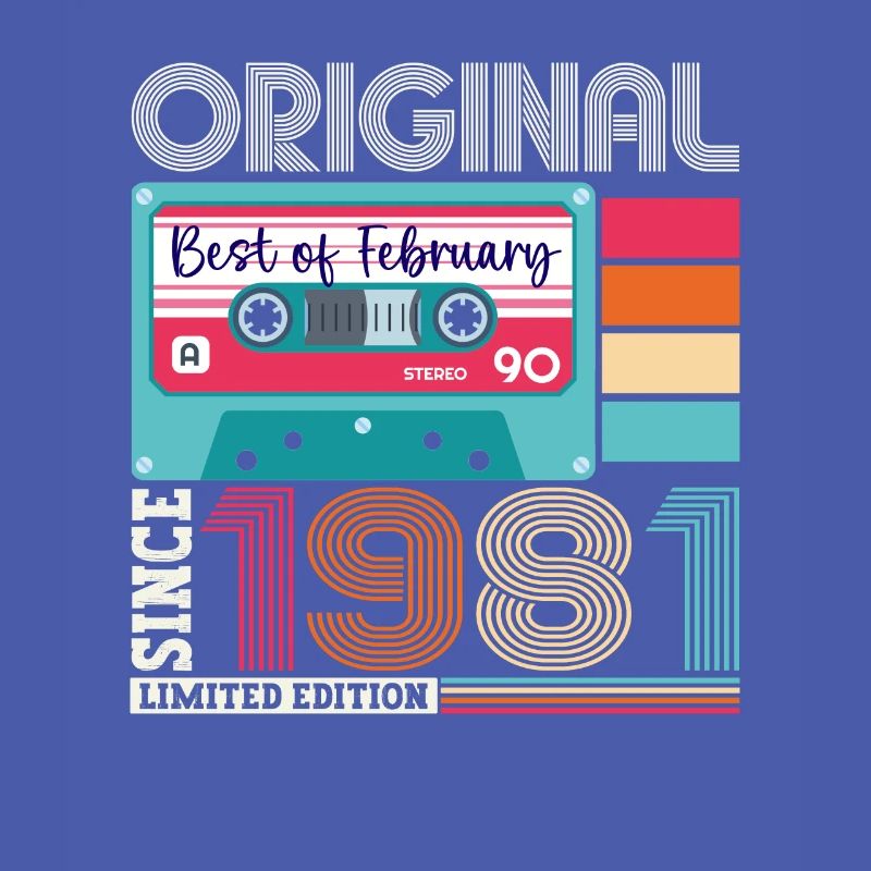 Février Né en 1981 42e anniversaire cassette