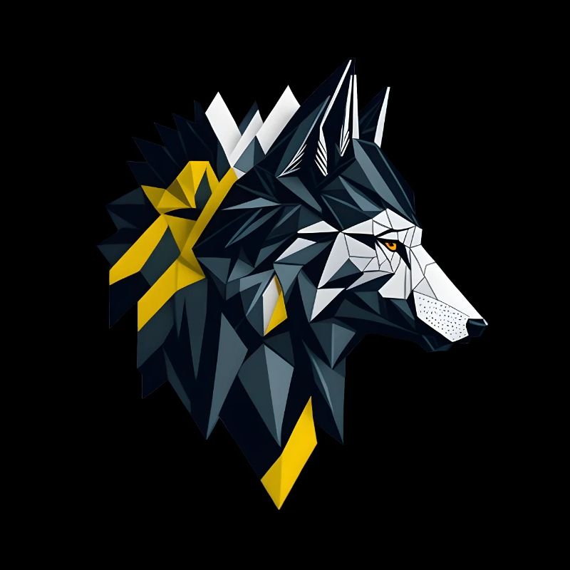 Geometric Wolf Head