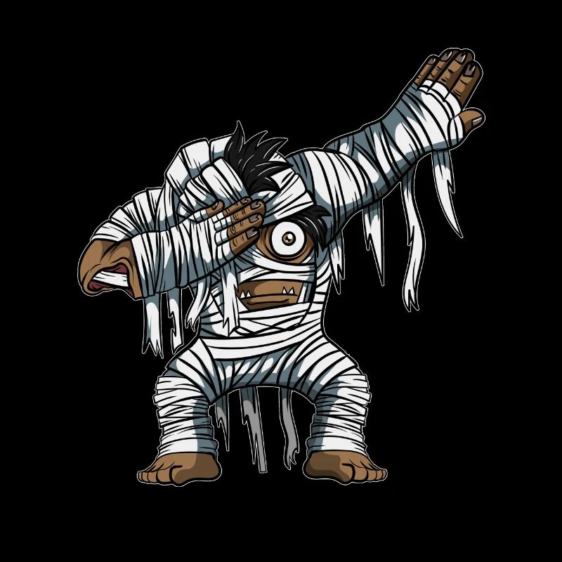 Dabbing Mummy Pumpkin Glowing Skeleton Halloween
