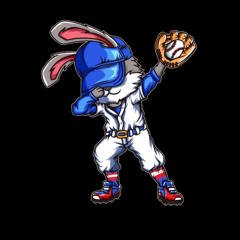 Baseball outfit with bunny rabbit baseball player