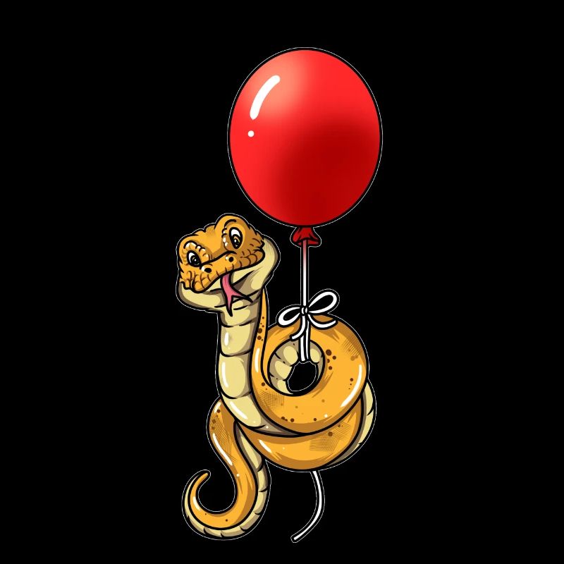Funny snake snakes with balloon flickers