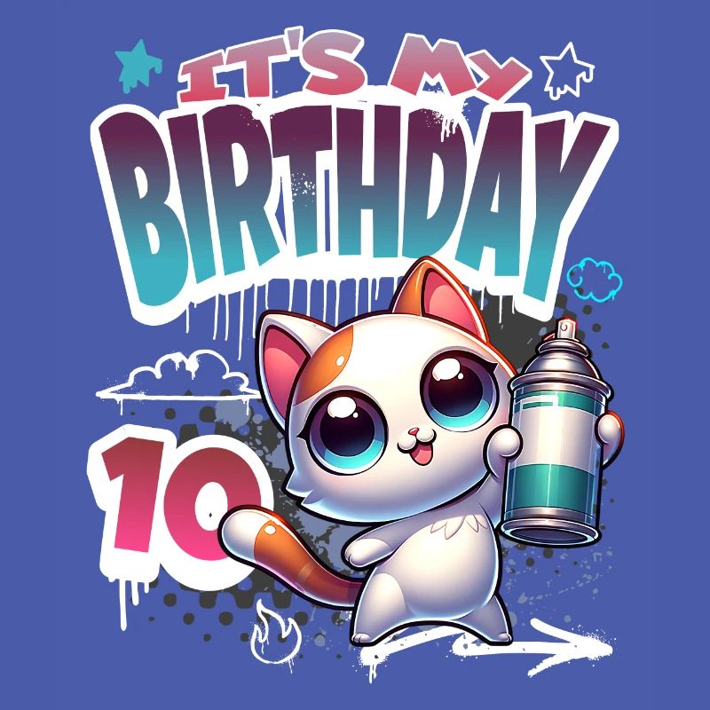 Graffiti de chat 10e anniversaire