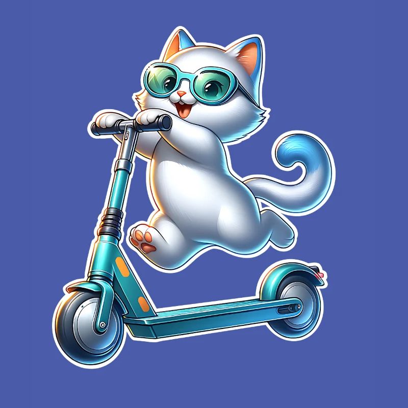 E-Scooter E-Roller Katze Scooter