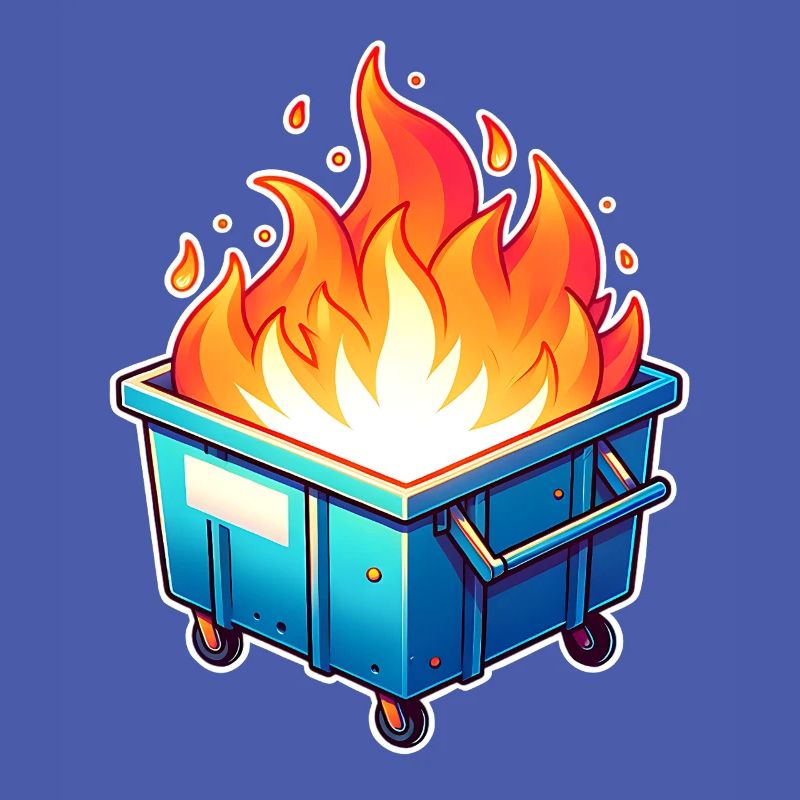 Burning garbage can