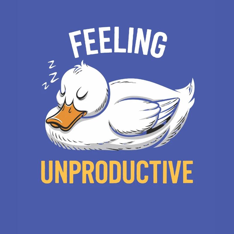 Feeling Unproductive Duck Illustration