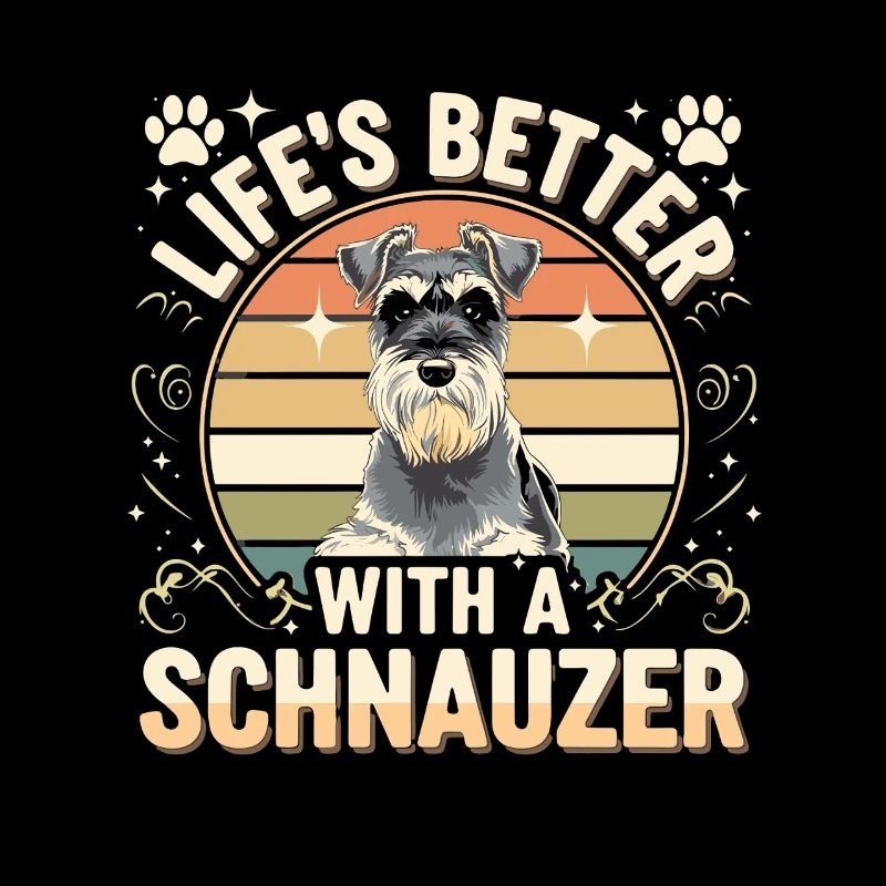 Das Leben Ist Besser Mit Einem Schnauzer Retro