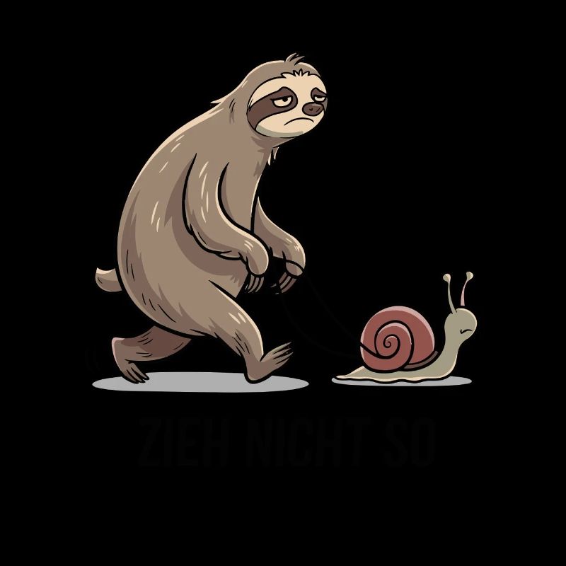 Don't pull like that - funny sloth and snail