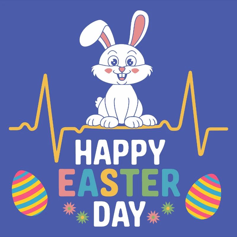 Happy Easter Day Bunny Easter Eggs