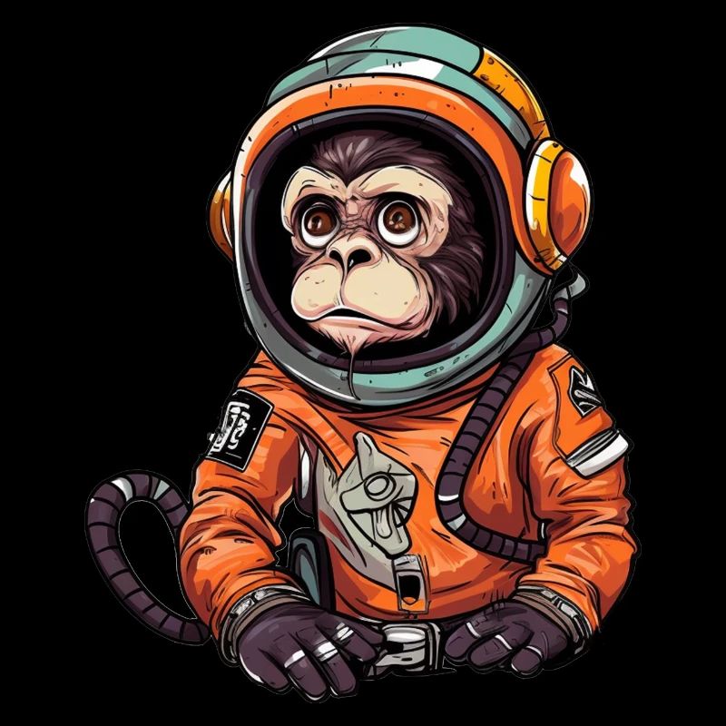 Space Monkey Retro Drawing