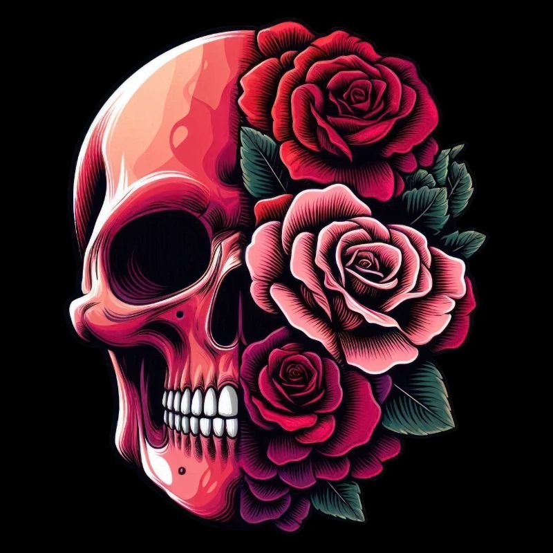 Crâne et bouquet