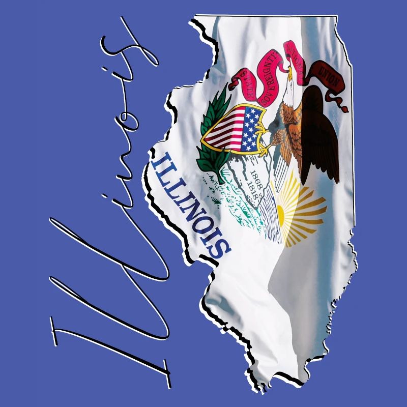 Illinois (États-Unis) | Drapeau réel | Flag Map Script