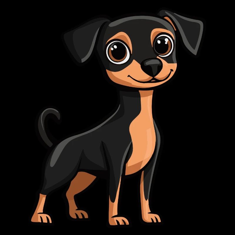 Pinscher Dog Comic Cute